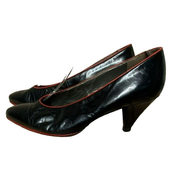 Vintage Peter Kaiser Black Leather Pumps Sz 6.5 M - Picture 5 of 8